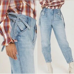 NWT: Something Navy Sydney Tie- Side Jeans in Washed Indigo, sz. 2